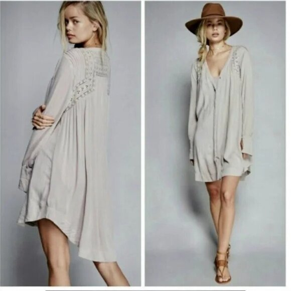 Free People Courtney's Victorian Shirt Dress - Picture 3 of 12